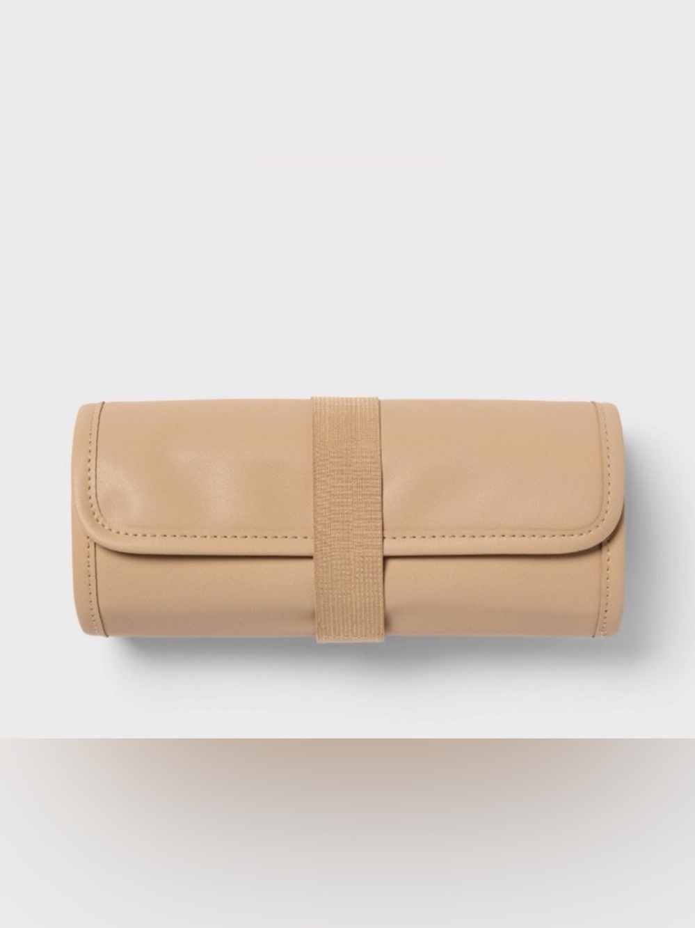 Brightroom Travel Accessory Organizer Roll Up Case‎ Faux Leather Tan NWT